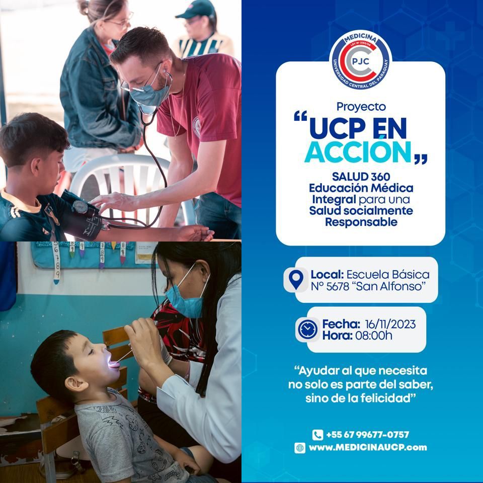 Dos instituciones educativas contarán con la atención médica gratuita de la UCP en Acción