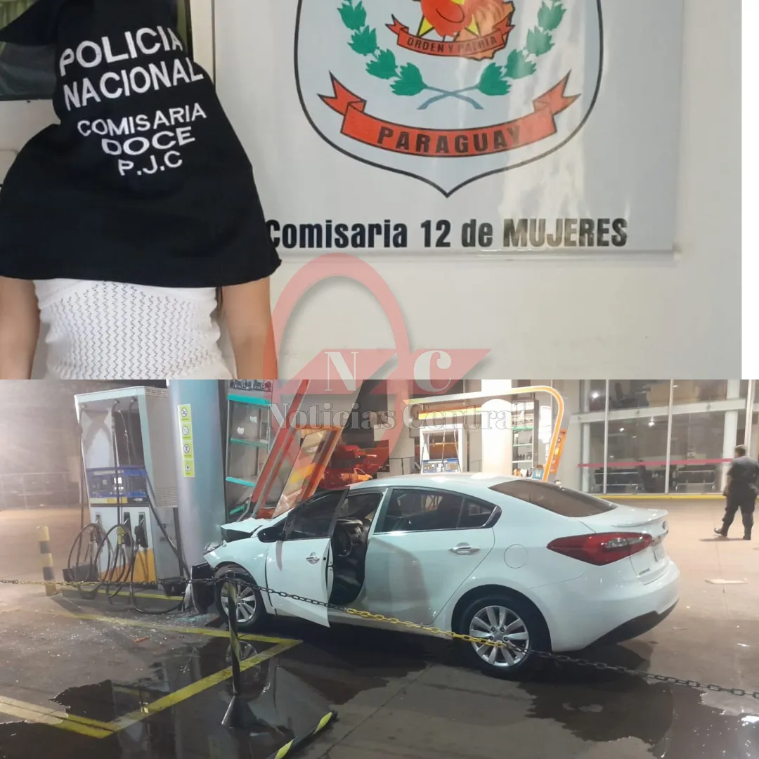 PJC: Enseñó a su pareja a manejar y chocó contra una estación de servicio