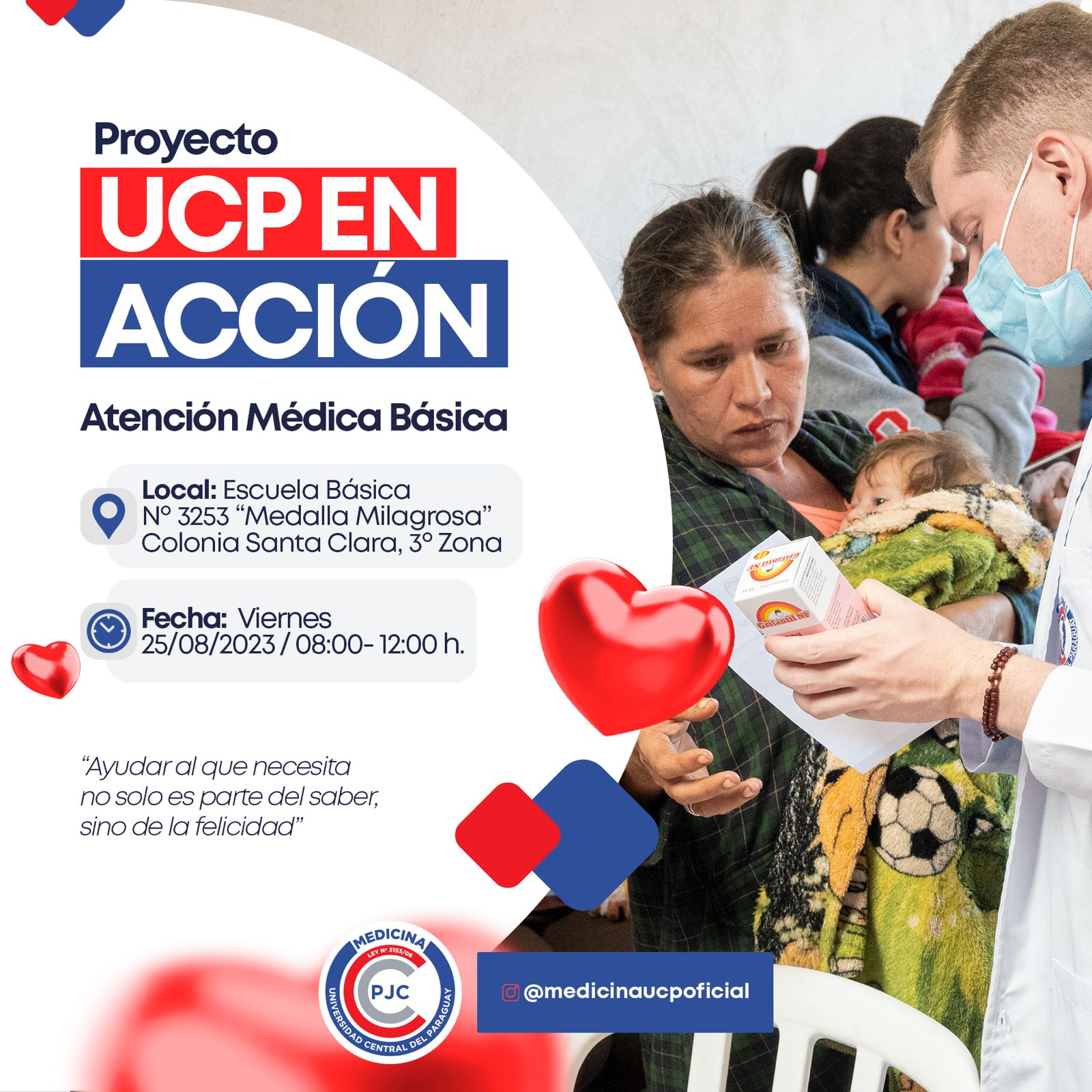 Atención médica gratuita de la UCP llega esta vez a la colonia Santa Clara 