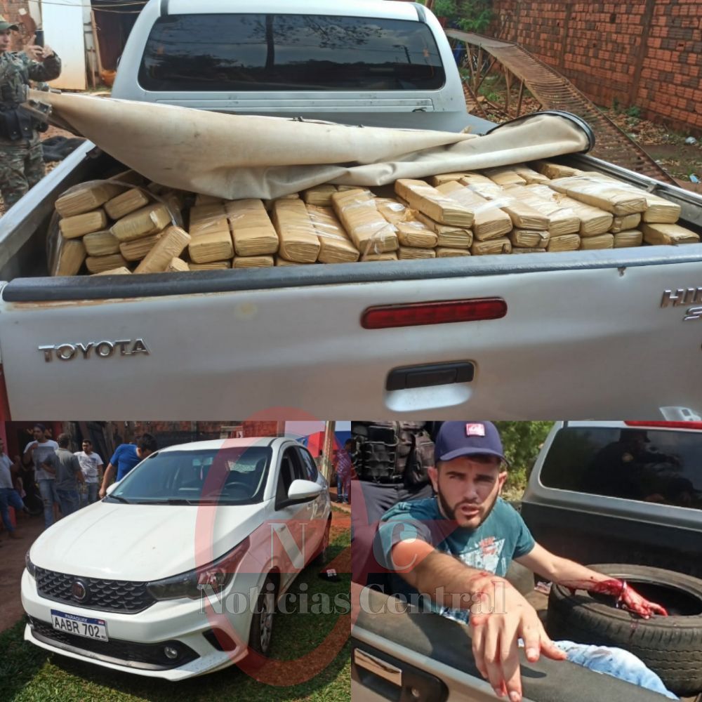 Incautan gran cargamento de marihuana tras persecución policial y balacera