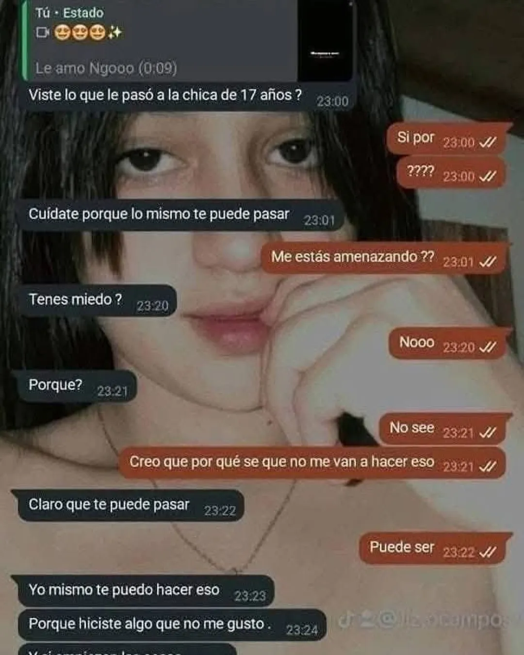 “Lo mismo que a Fernanda te puede pasar”, fue la amenaza a adolescente por negarse a salir con joven