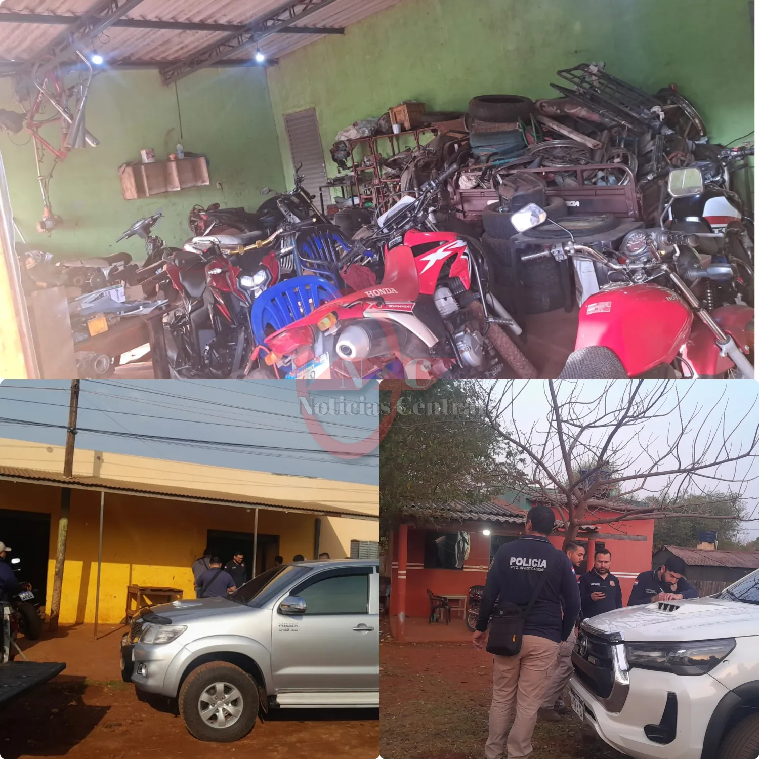 Allanamientos en Pedro Juan Caballero: detienen a dos menores y a un mecánico por casos de robos de motocicletas