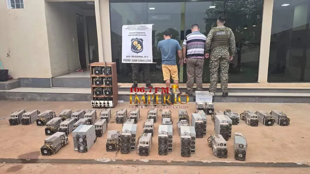 Incautan más de 100 máquinas procesadoras de criptomonedas en Jardín Aurora