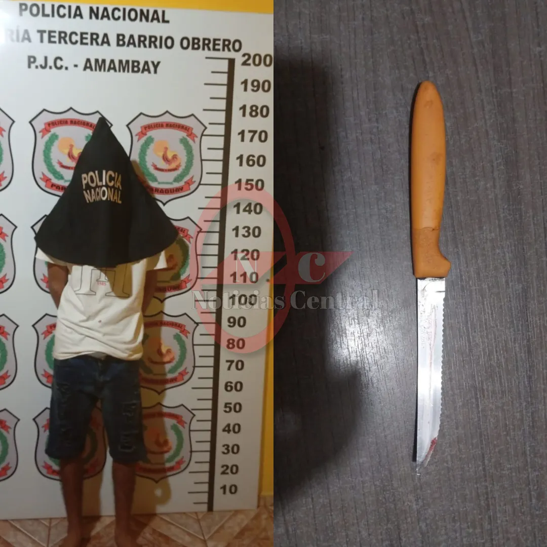 Joven atacó e hirió con cuchillo de cocina a su padre en Pedro Juan Caballero