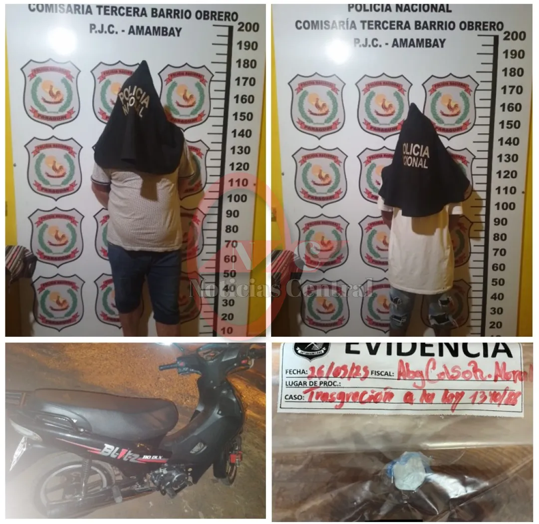 Aprehenden a dos hombres con supuesta cocaína durante control sobre ruta 5ta