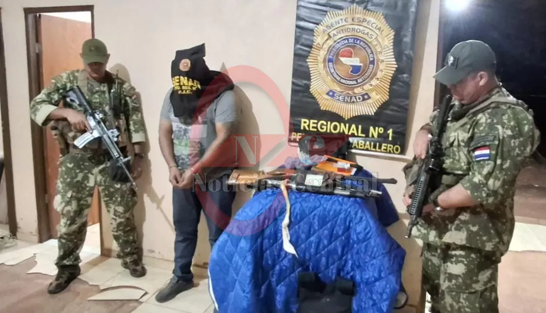 SENAD desmantela base de acopio y detiene a brasileño con antecedentes por narcotráfico en Zanja Pytâ 