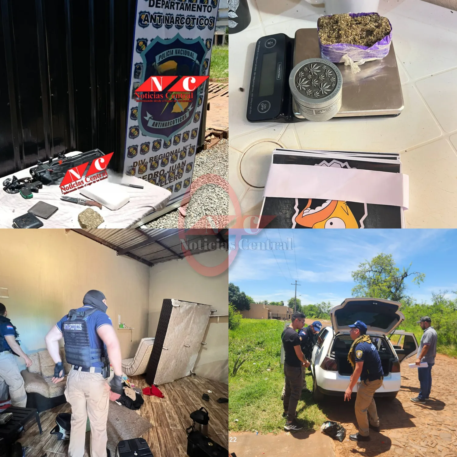 Tres hombres fueron aprehendidos con drogas y armas en Pedro Juan Caballero
