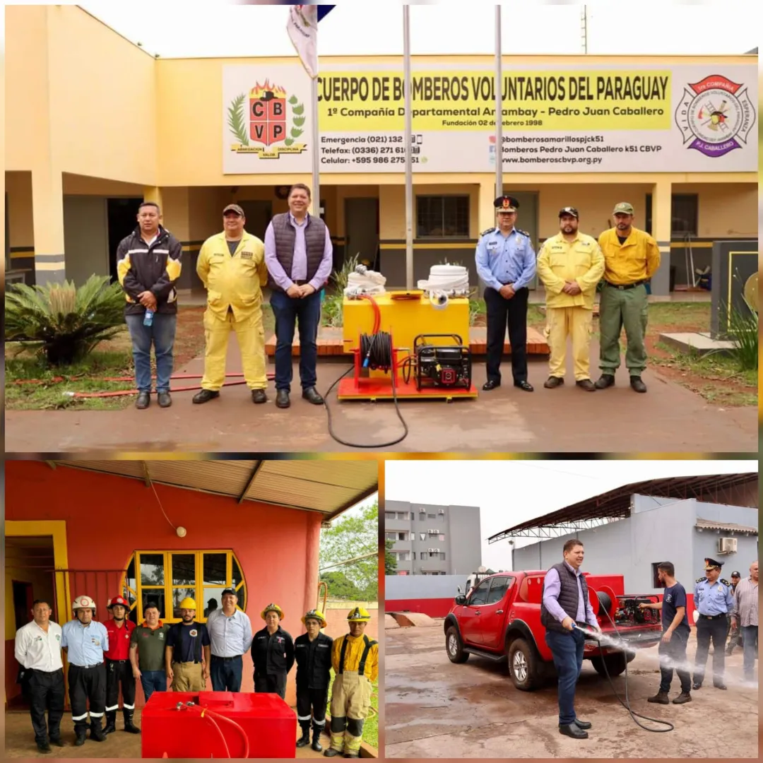 Gobernador sigue equipando a las agrupaciones de bomberos en Amambay