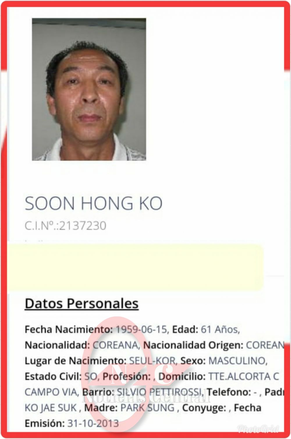 Ciudadano Coreano es asesinado cuando salía de su vivienda