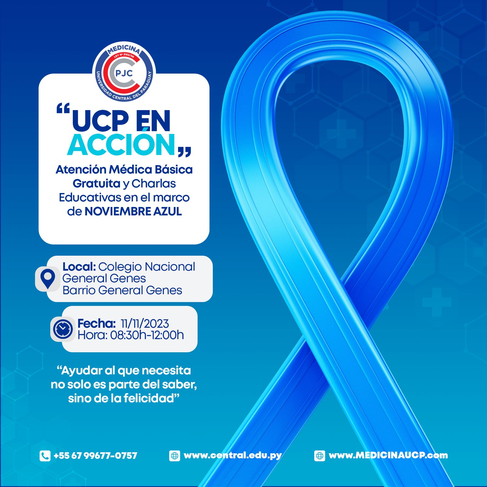 UCP en Acción con noviembre Azul llega al barrio Gral. Genes