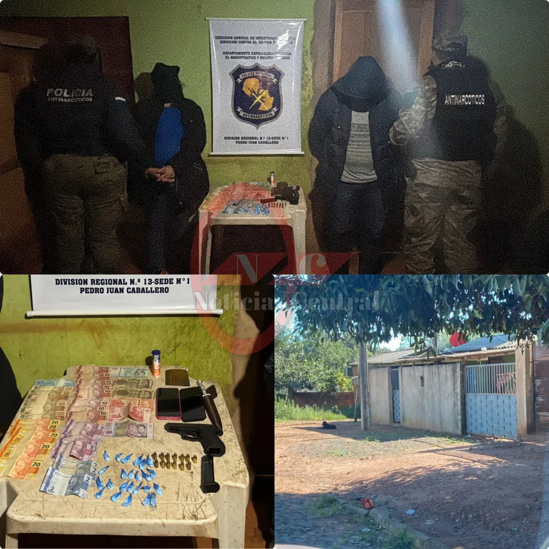 Pareja detenida por venta de drogas tras allanamiento en Zanja Pyta