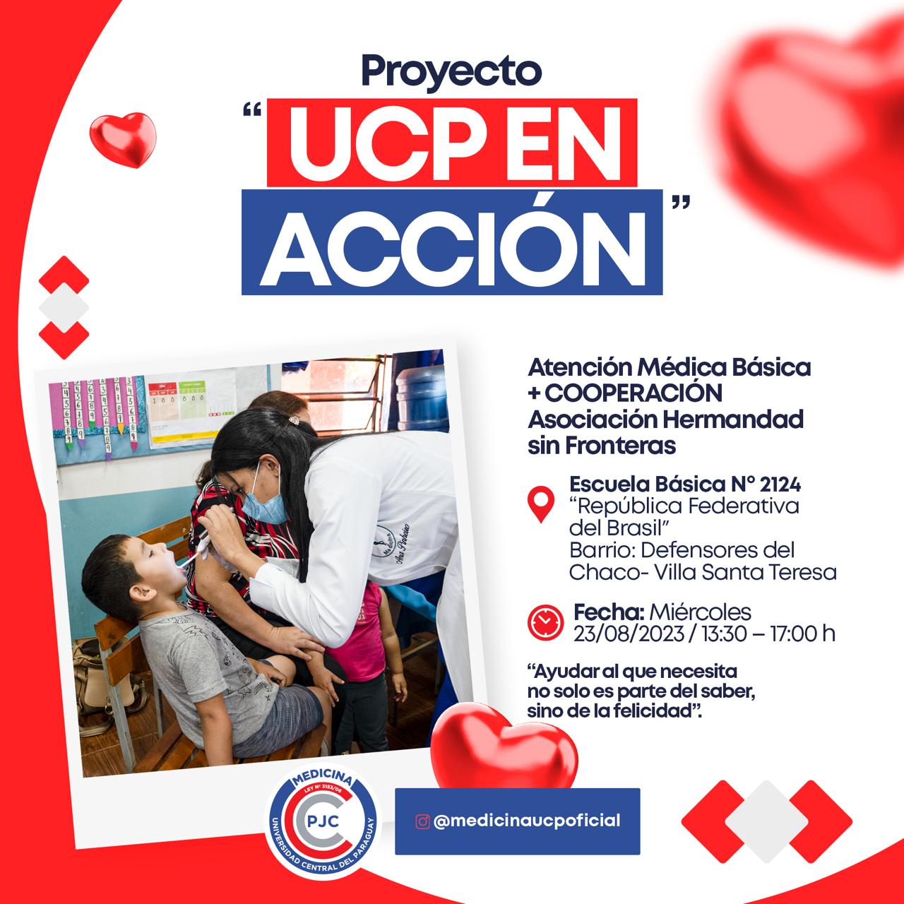 Atención médica gratuita de la UCP llega esta vez al barrio Defensores del Chaco