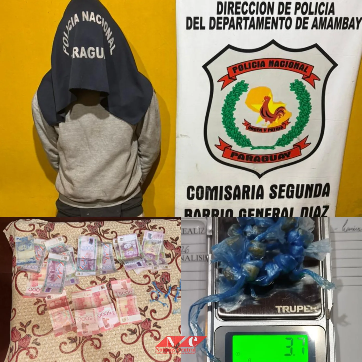 Policía detiene a un hombre con dosis de crack tras un control en Pedro Juan Caballero
