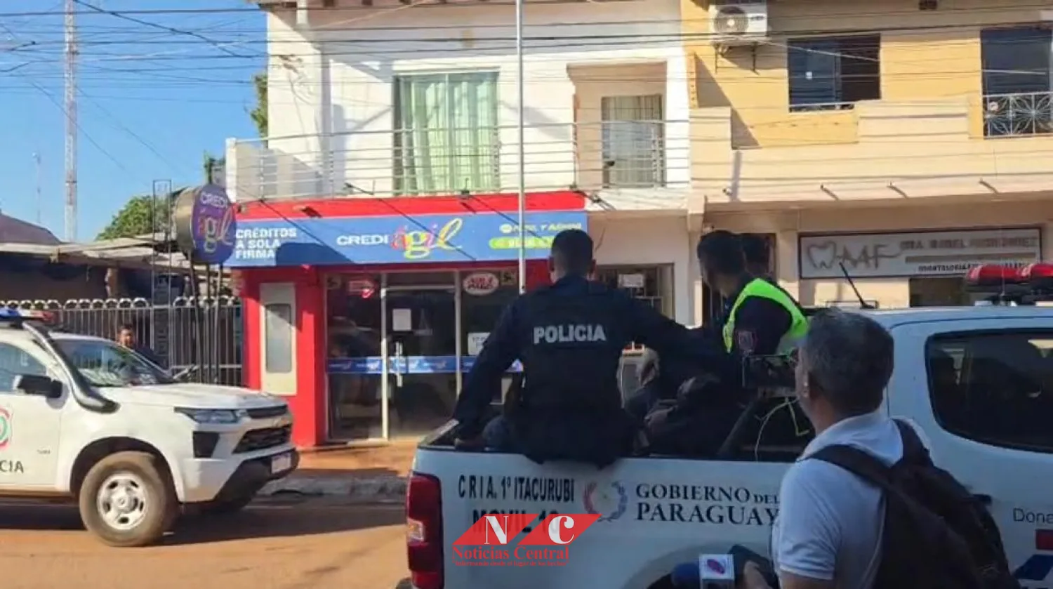 Asalto a mano armada en financiera de Concepción: delincuentes se llevan G. 40 millones