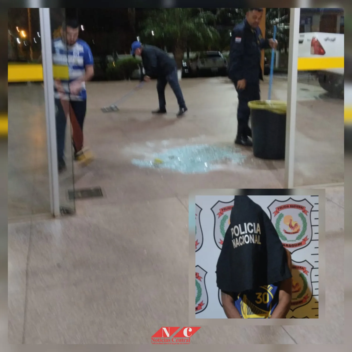 PJC | Rompió el blindex de la Terminal de Omnibus porque alegó que estaba siendo perseguido