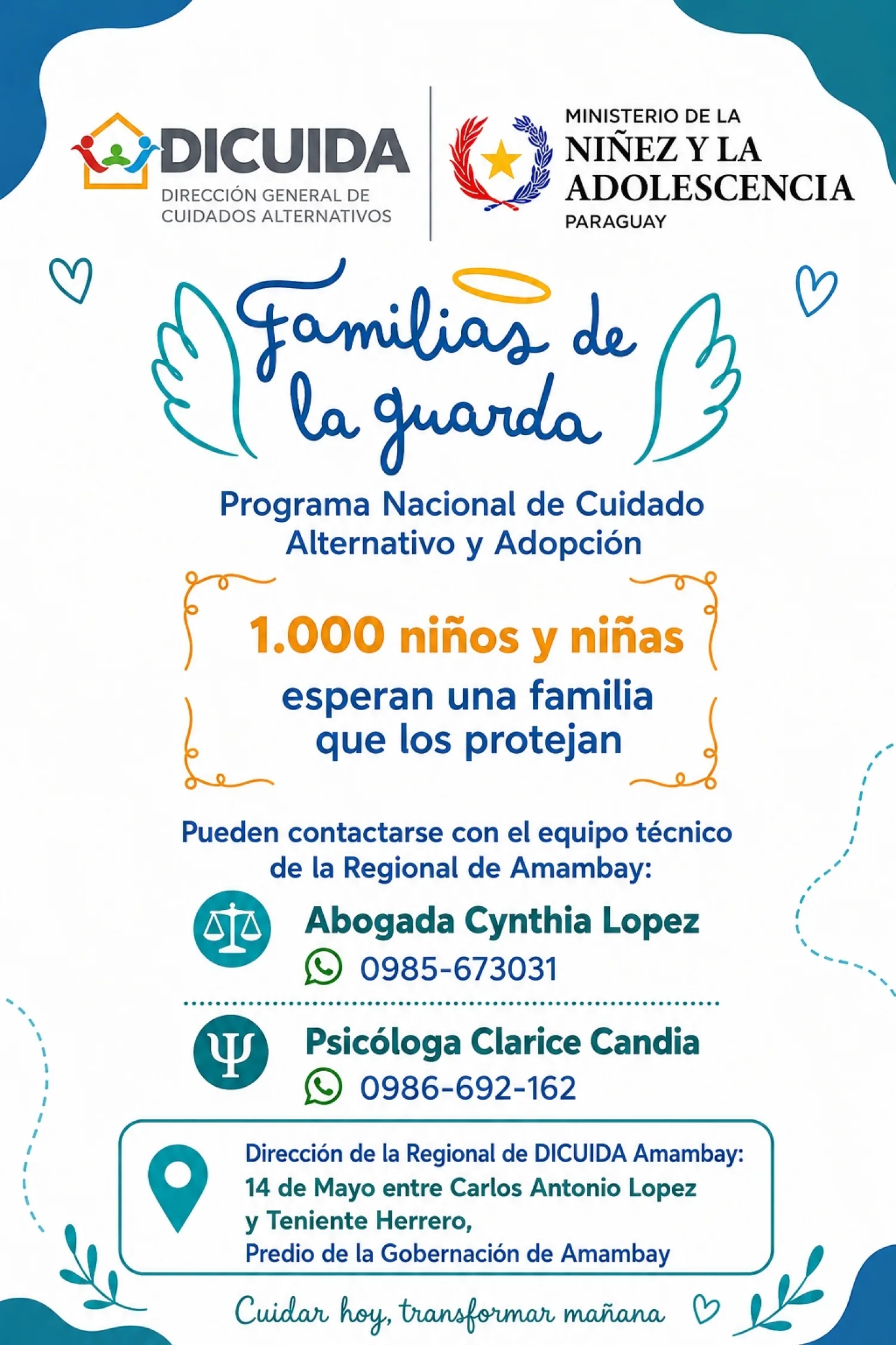Más de 1.000 niños y niñas esperan una familia acogedora en Amambay