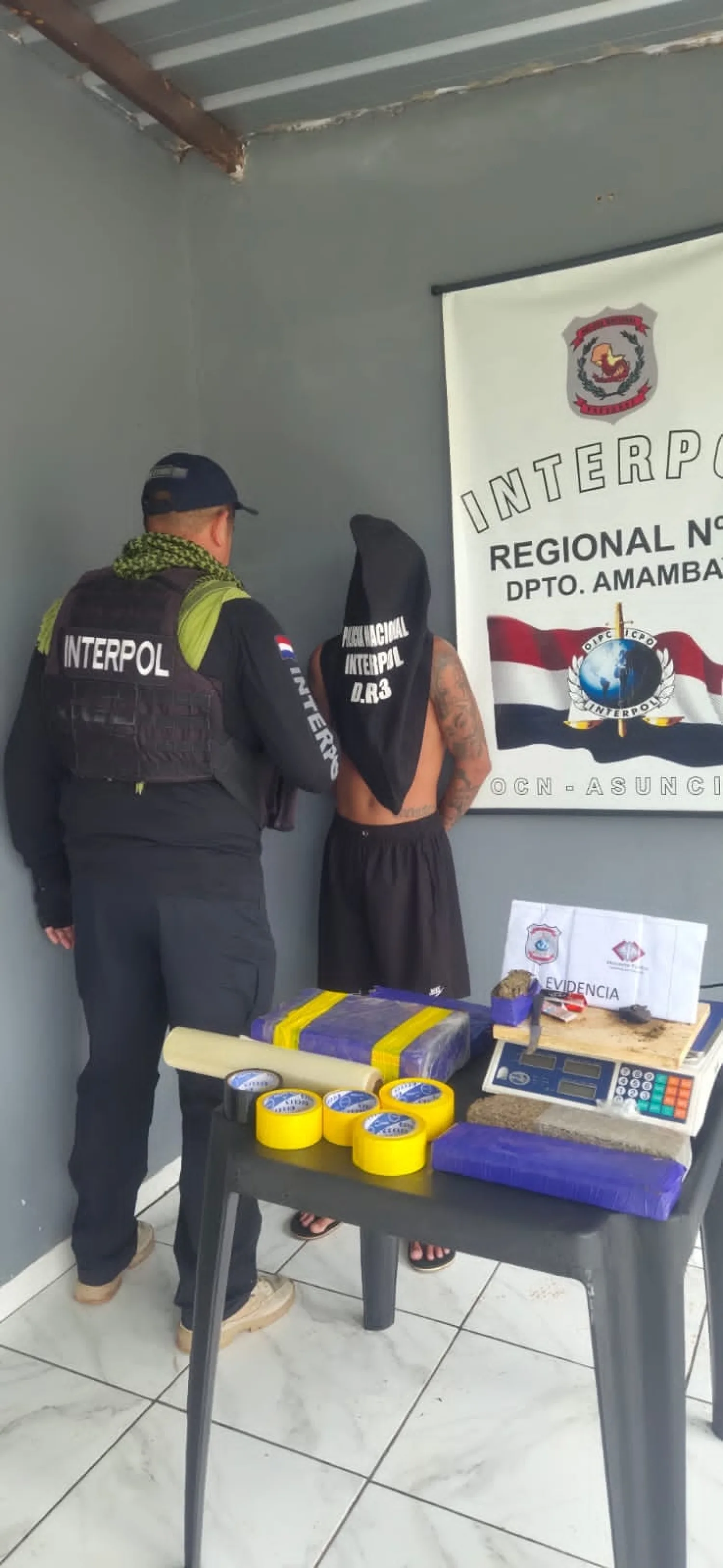 INTERPOL detiene en Capitán Bado a presunto integrante del Comando Vermelho con drogas