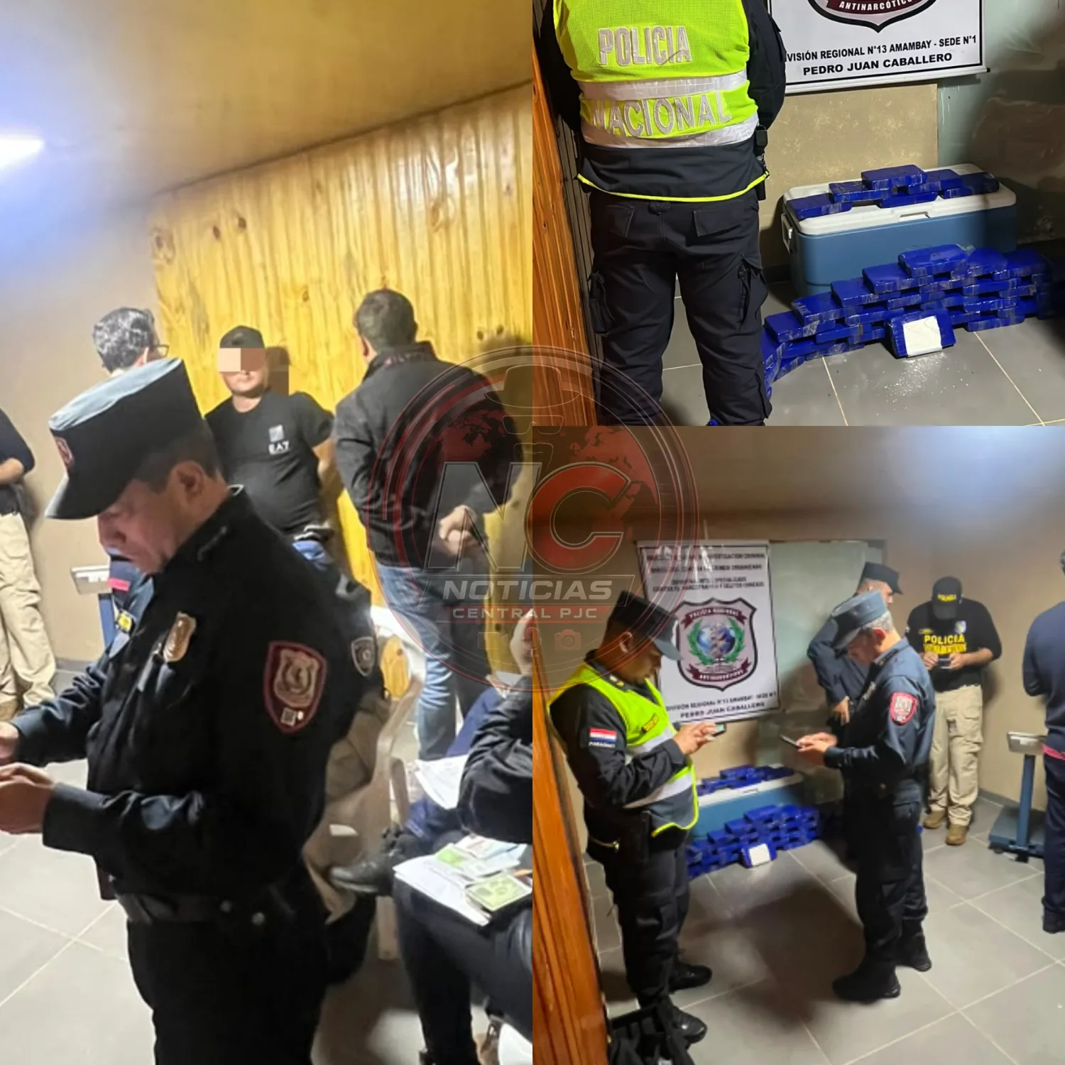 Allanamiento en carnicería de Pedro Juan Caballero: incautan presunta carga de cocaína y detienen a tres personas